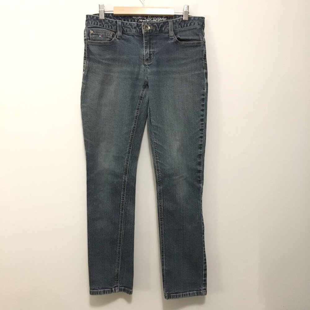 Tommy Hilfiger Modern Straight Jeans Size 30 10 Dark Blue Stretch Denim